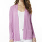 Jones New York Women's Open Front Cardigan Sweater With Rib Placket Purple Size Small