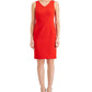 Anne Klein Women's Contour Stretch V Neck Dress Red Size 0