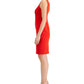 Anne Klein Women's Contour Stretch V Neck Dress Red Size 0