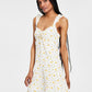 Bar III Women's Floral Print Mini Shift Dress White Size Medium