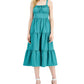 INC International Concept Women's Smocked Calf Midi Dress Green Size 8