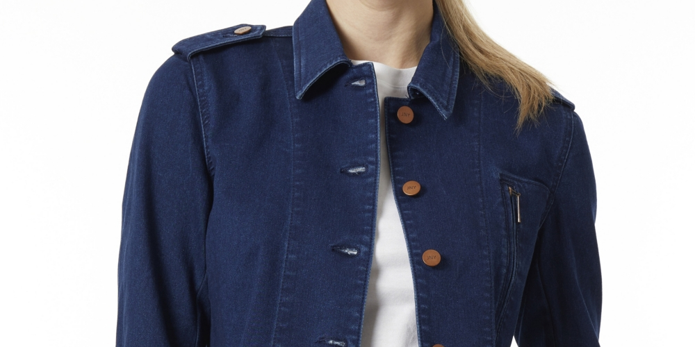 Jones New York Women's Fringed Denim Jacket Blue Size Medium