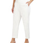 Jones New York Women's Slim Fit Sateen Zip Pocket Ankle Pants Brown Size 18W