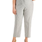Kasper Women's Seersucker Slim Ankle Pants Gray Size Petite Small