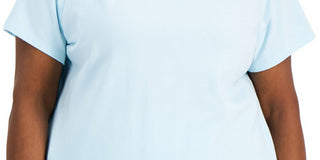 Anne Klein Women's Scalloped T-Shirt Blue Size 3X