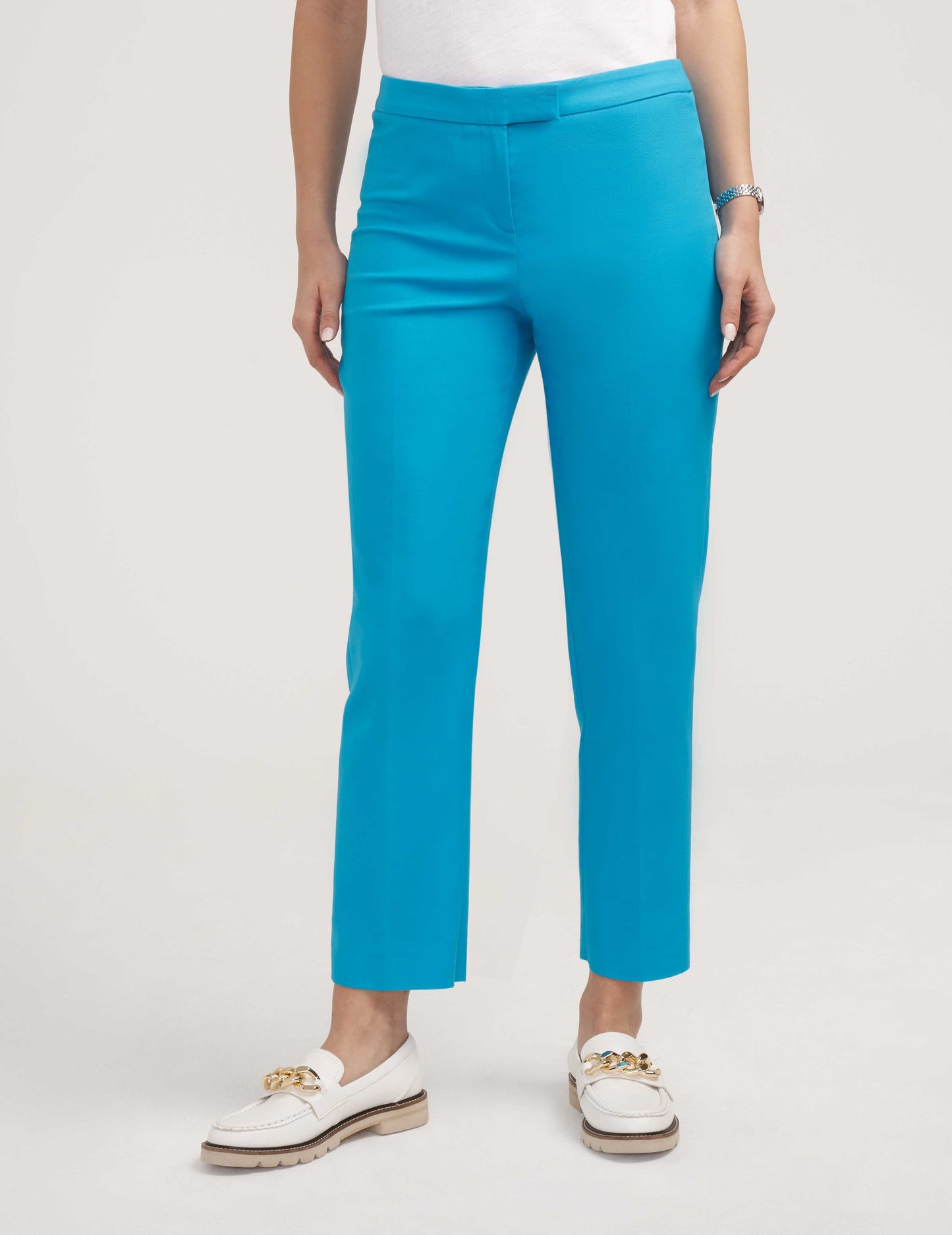 Anne Klein Women's Fly Front Bowie Pants Blue Size 12