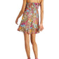 Bar III Women's Floral Mini Fit & Flare Dress Yellow Size Small