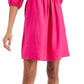 Bar III Women's Puff Sleeve Smocked Dress Pink Size Medium