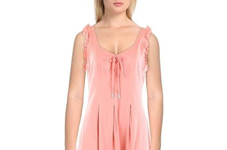 INC International Concepts Women's Tie Detail Fit & Flare Dress Beige Size 4