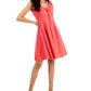 INC International Concepts Women's Tie Detail Fit & Flare Dress Red Size 16