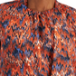 Bar III Women's Ikat Print Scrunch Sleeve Blazer Blue Size XX-Small