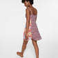 Bar III Women's Adjustable Zippered Floral Sleeveless Sweetheart Neckline Above The Knee Shift Dress Orange Size Small