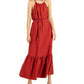 INC International Concepts Women's Halter Maxi Dress Red Size 16
