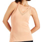 Anne Klein Women's V Neck Knit Tank Top Brown Size Large
