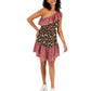 Bar III Women's Asymmetrical One Shoulder Ruffled Dress Brown Size Small