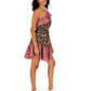 Bar III Women's Asymmetrical One Shoulder Ruffled Dress Brown Size Small