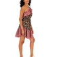 Bar III Women's Asymmetrical One Shoulder Ruffled Dress Brown Size X-Large