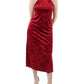 Bar III Women's Velvet Halter Halter Dress Red Size Medium