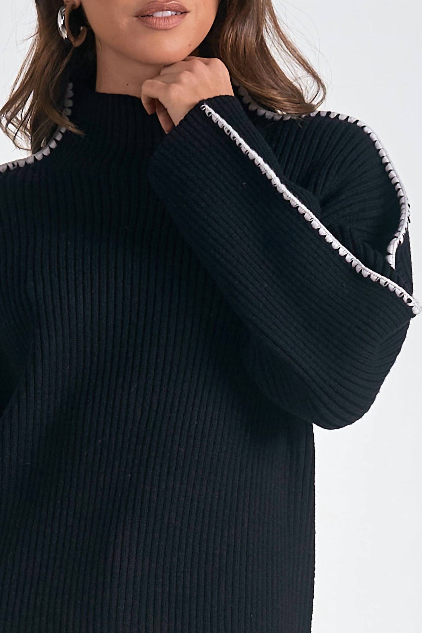 Elan - Mockneck Stitch Sweater