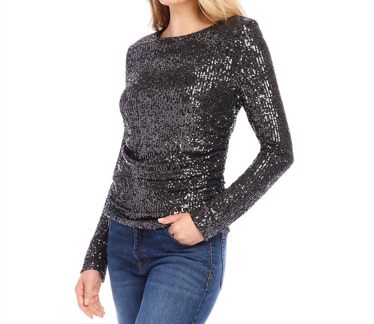Karen Kane - Sequin Side Shirred Top