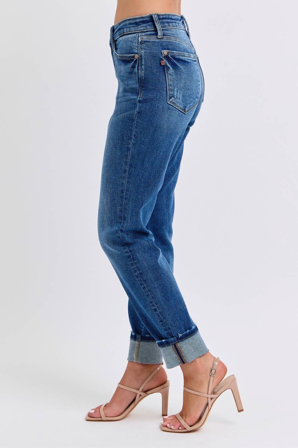 Judy Blue - Mid-rise Boyfriend Jeans With Cuff
