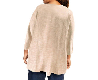 On The Plus Side - Lisse 3/4 Sleeve Side Panel Tunic - Plus