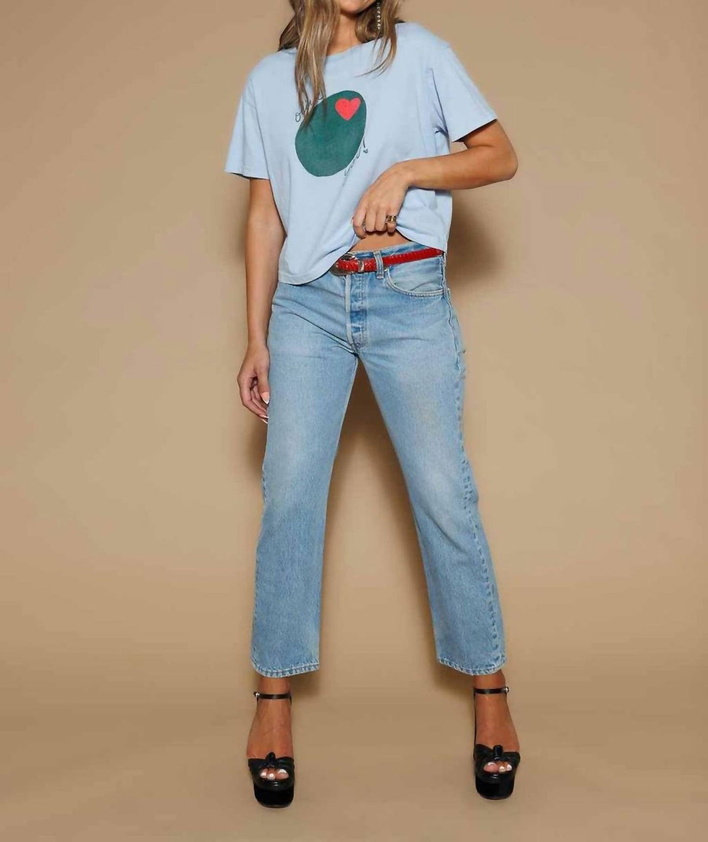 All Us - Olive You Cropped Tee