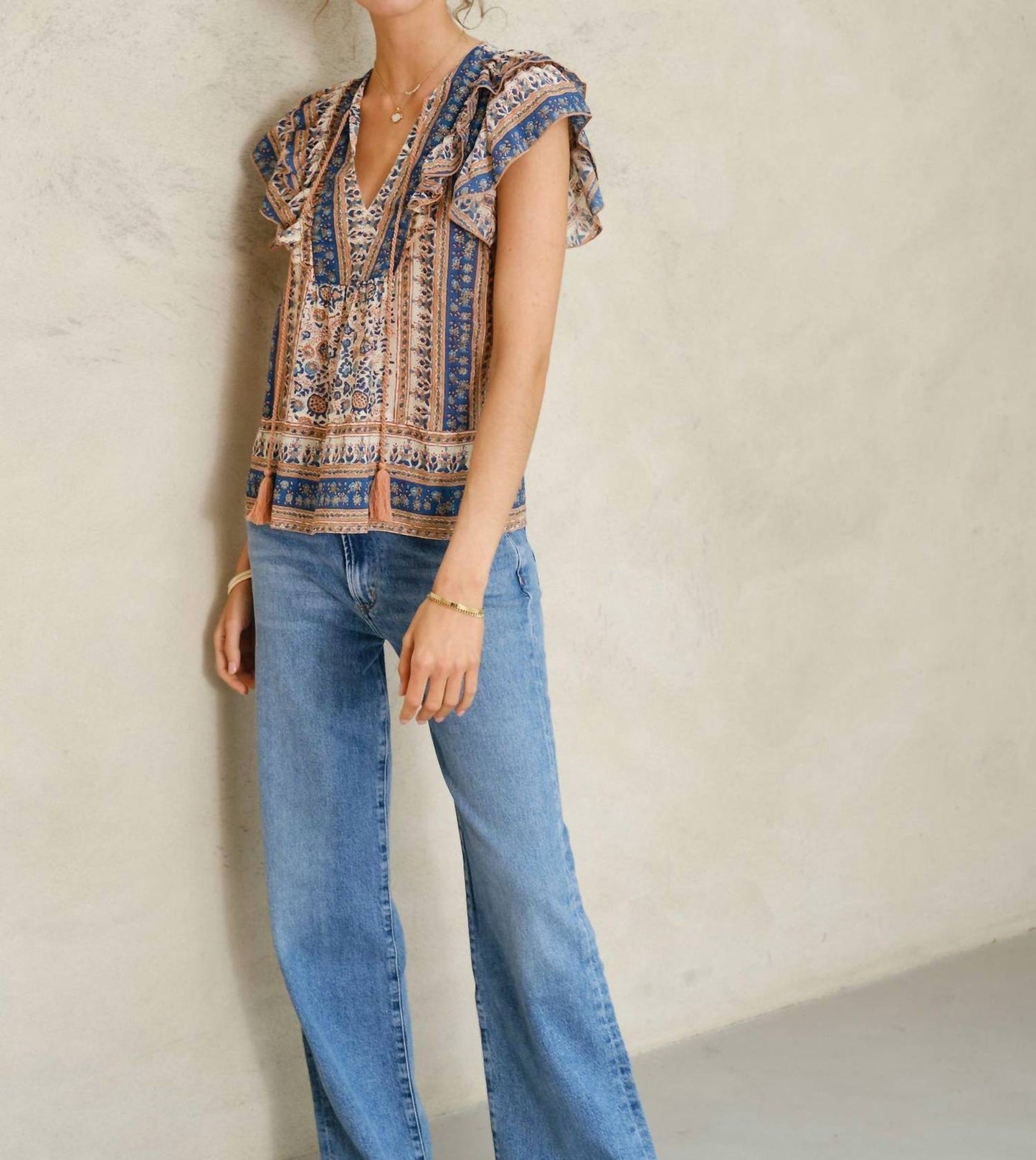 M.A.B.E. - Cass Print Frill Top