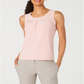 Kasper Women's Pleated Neck Sleeveless Top Pink Size Large