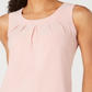 Kasper Women's Pleated Neck Sleeveless Top Pink Size Large