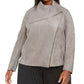 ANNE KLEIN Women's Gray Wrap Jacket Plus Size 0X