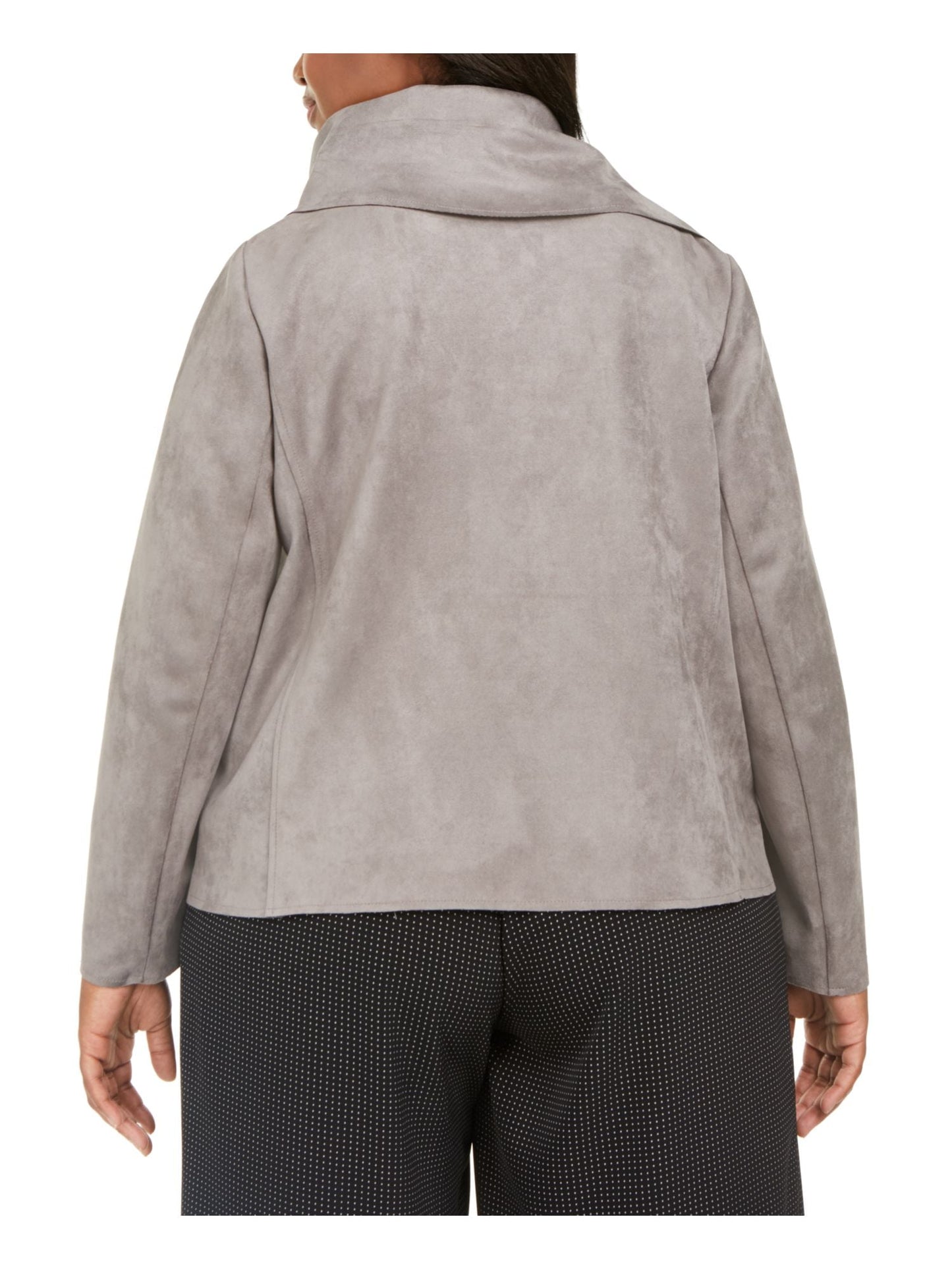 ANNE KLEIN Women's Gray Wrap Jacket Plus Size 0X