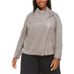 ANNE KLEIN Women's Gray Wrap Jacket Plus Size 0X