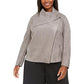 ANNE KLEIN Women's Gray Wrap Jacket Plus Size 0X