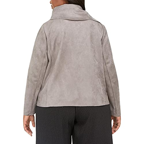 ANNE KLEIN Women's Gray Wrap Jacket Plus Size 0X
