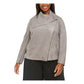 ANNE KLEIN Women's Gray Wrap Jacket Plus Size 0X
