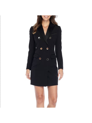 Anne Klein Women's Black Long Sleeve Tuxedo Sheath Dress Size 4