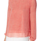 Anne Klein Women's Dot Print Double Layer Blouse Red Size X-Large