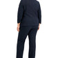 Le Suit Women's Pinstriped Ruched Sleeve Pantsuit Black Size Petite Small