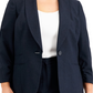 Le Suit Women's Pinstriped Ruched Sleeve Pantsuit Black Size Petite Small