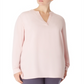 Anne Klein Women's Split Neck Blouse Pink Size 0X