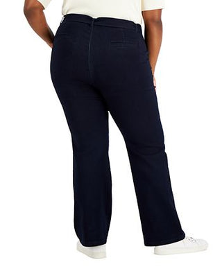 Anne Klein Women's Tie Front High Rise Jeans Blue Size 14W