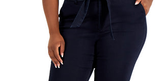 Anne Klein Women's Tie Front High Rise Jeans Blue Size 14W