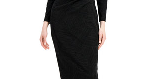 Anne Klein Women's Metallic Bodycon Dress Black Size 14