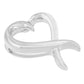 .925 Sterling Silver Open Heart-Shaped Awareness Ribbon Pendant Necklace