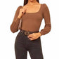 Reformation - Vita Ribbed Knit Balloon Sleeve Top