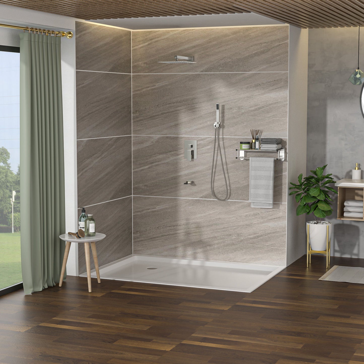 10" Wall Mounted Square Shower System With Rough In Valve