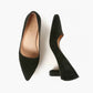 All Black - Oval Kitten Pump