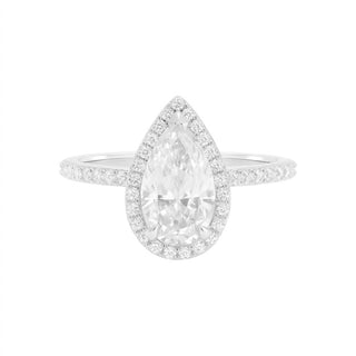 Allyanna Gifts - Women's Pear Shape Halo Moissanite Ring