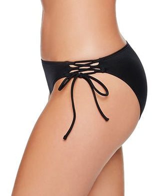 Salt + Cove Junior's Lace Up Hipster Bikini Bottoms Swimsuit Black